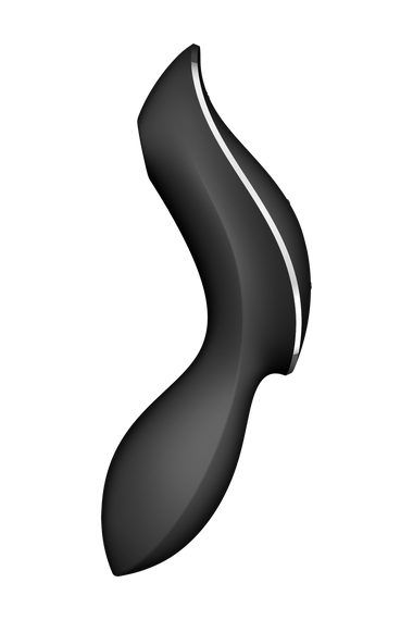 Подвійний вібратор із вакуумною стимуляцією SATISFYER CURVY TRINITY 2 чорний Sex Aura | Зображення 1