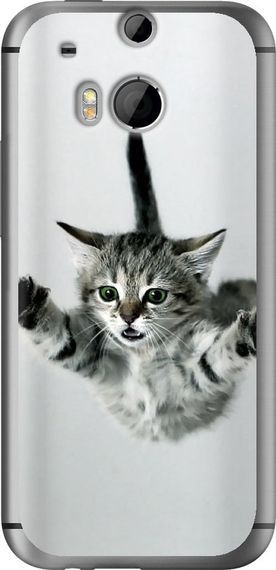 Чехол на HTC One M8 dual sim Летящий котёнок "2322u-55-17620"