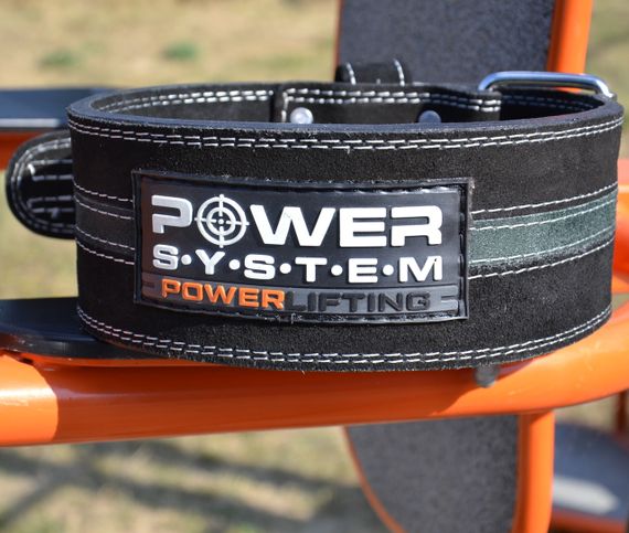 Пояс для пауерліфтингу Павер сістем PS-3800  PowerLifting шкіряний Black/Grey Line XL | Зображення 5