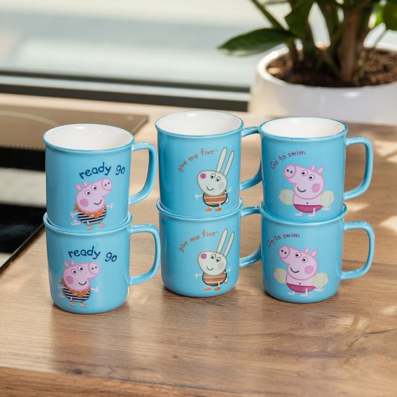 Набор из 6 чашек Peppa Pig, 150 мл, синий. | Зображення 5