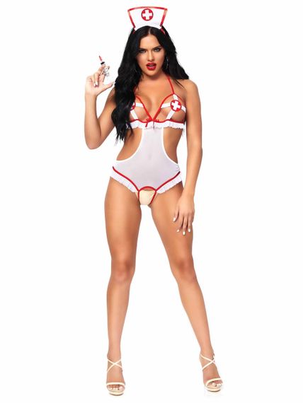 Костюм сексуальной медсестры One Size Naughty Nurse Roleplay Lingerie Set от Leg Avenue sexstyle | Зображення 2
