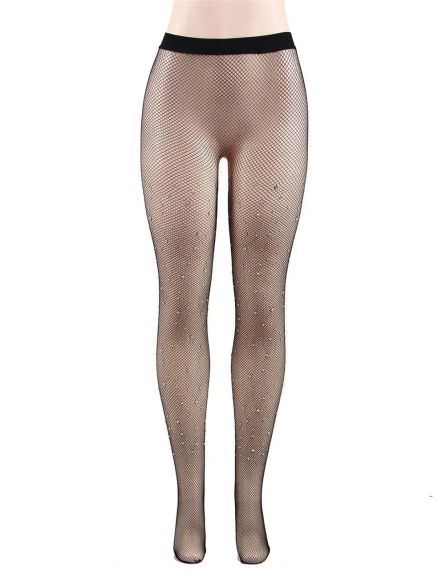 Колготки в сеточку со стразами Star Night черные, XS-L sexstyle | Зображення 4