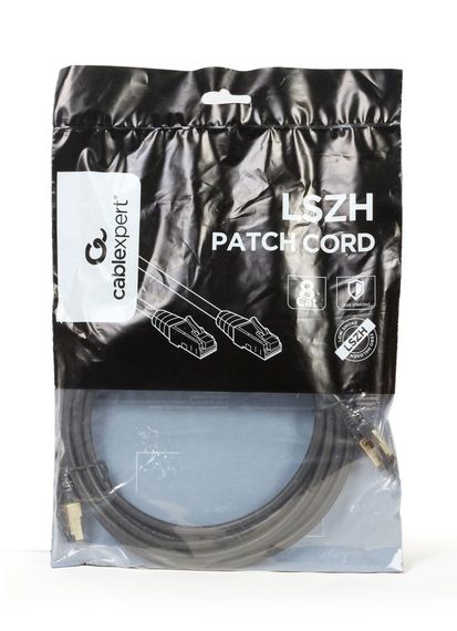 Патч корд Cablexpert PP8-LSZHCU-BK-2M, S/STP, литий, 50u" штекер із фіксатором, 2 м, чорний | Зображення 2