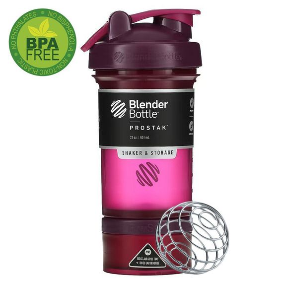 Шейкер спортивний BlenderBottle ProStak 22oz/650ml з 2-ма контейнерами Plum (Original) | Зображення 1