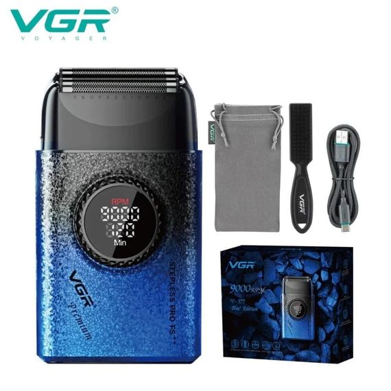 Триммер для волос VGR V-377 синий • Аккумуляторная машинка для стрижки Hair Clippers V-377, шейвер для бороды, усов и окантовки | Зображення 5