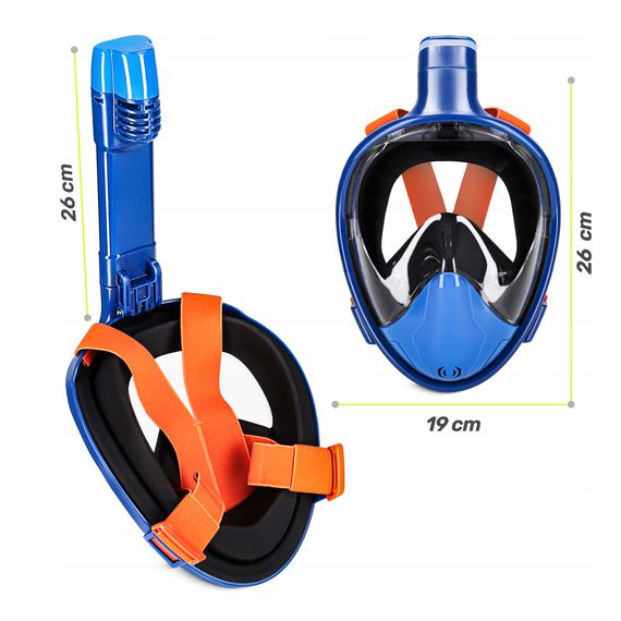 Маска для снорклінгу TSUNAMI повнолицьова, зі складною трубкою Size L/XL Blue (P-5905973405461) | Зображення 5