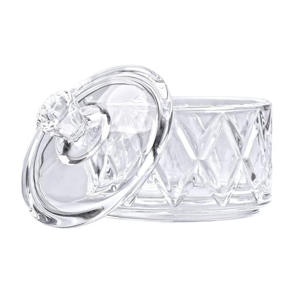 Цукерниця з кришкою Ø 6.5 см ваза цукерниця кругла скляна HP-YH-28 | Зображення 3