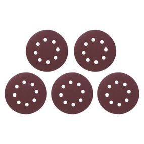 Круг наждачний самоклейний 125 мм з отворами, папір клас С, щільність 140 г/м2, К240, пак. 5ед INTERTOOL1