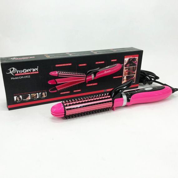 Плойка-праска 3в1 Geemy GM-2922, Сучасні щипці для завивки волосся, Прилад для завивки. Колір: рожевий | Зображення 6
