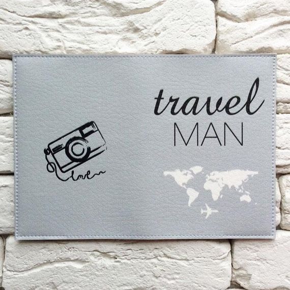 Обкладинка для паспорта Travel man 2 (сірий) | Зображення 2