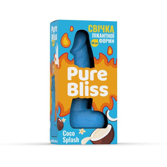 Ароматное свеча пикантной формы Pure Bliss Blue Coco Splash (Кокосовое молоко) 15 см Sex Aura | Зображення 5