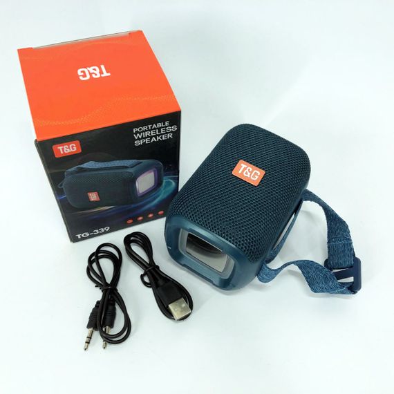 Портативна Bluetooth колонка TG339 5W з RGB підсвічуванням, Bluetooth колонка для вулиці. Колір: синій | Зображення 8