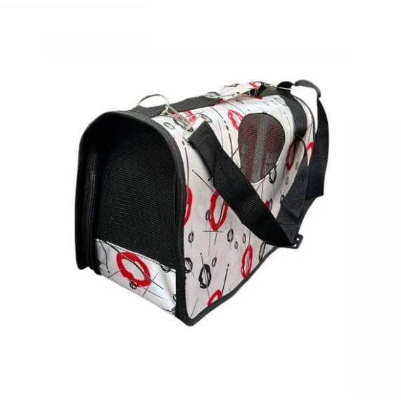 Сумка-переноска для животных маленькая вентилируемая  36×21 x18  For Friends STARS S Коричневая с рисунком