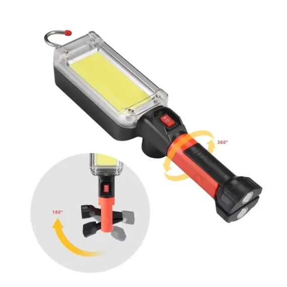 Мощный фонарь аккумуляторный ZJ-8859 Pro COB 20Ват с магнитом и крючком для подвешивания | Зображення 2
