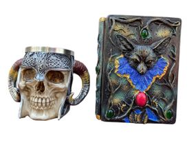 Подарунковий набір Кухоль 3D Рогатий Череп і Блокнот 3D «Лісовий Гримуар Лиси»