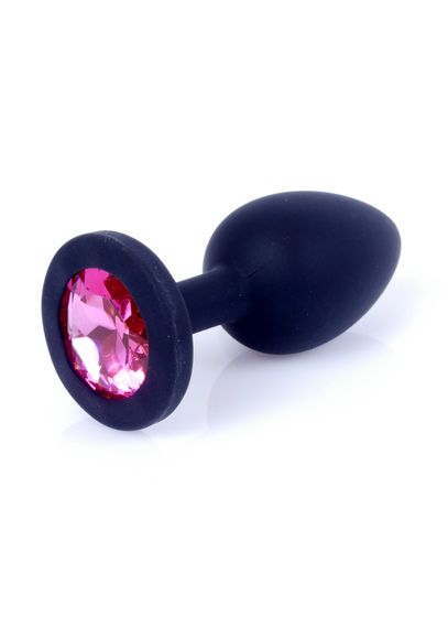 Анальна пробка - Jewellery Silicone Black Plug S Pink | Зображення 1