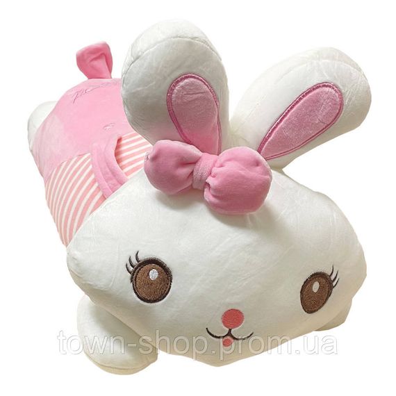 Детская мягкая игрушка "Зайка" L1122(Pink) игрушка с пледом, размер 60 см