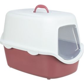 Туалет Trixie для котів Vico закритий пластик фіолетовий/білий 40х40х56см