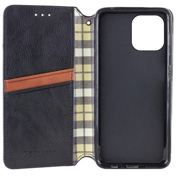 Шкіряний чохол-книжка GETMAN Cubic (PU) для Apple iPhone 13 (6.1") Чорний | Зображення 2