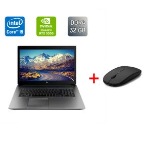 Мобильная рабочая станция Б-класс HP zBook 17 G6 / 17.3" (1920x1080) IPS / Intel Core i9-9880H (8 (16) ядер по 2.3 - 4.8 GHz) / 32 GB DDR4 / 128 GB SSD + 500 GB HDD / nVidia Quadro RTX 3000, 6 GB GDDR6, 192-bit / WebCam / TouchID б/у + Подарок Мышь / USB