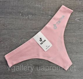 Жіночі стринги Tik-Tok, жіночі стринги ТіК-ТоК, бавовняні жіночі трусики стрінги Преміум'якості Рожевий