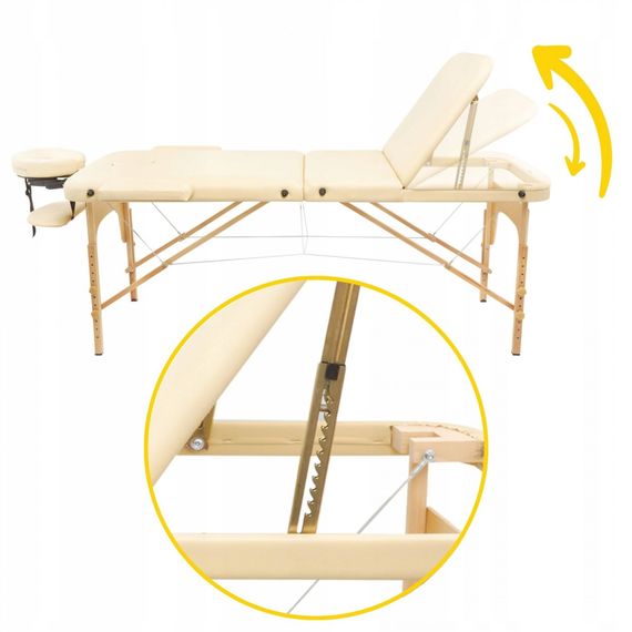 Масажний стіл складаний 4FIZJO Massage Table+ Wood W60 Beige TABLE+W60BEIGE (P-5907739318367) | Зображення 8