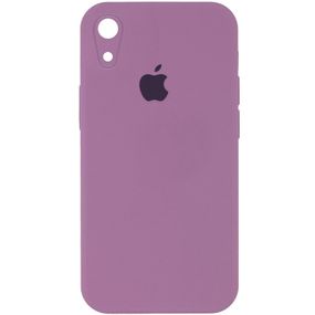 Чехол Silicone Case Square Full Camera Protective (AA) для Apple iPhone XR (6.1") Чорний / Black Зелений/Spearmint
