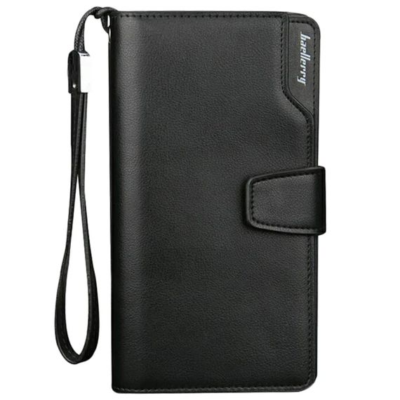 Мужской кошелек Baellerry Business (19,5х10х3 см) с ремешком / Портмоне для мужчин на кнопке