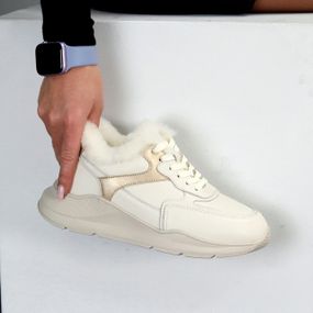 Утепленные светлые бежевые кроссовки натуральная замша + кожа 39