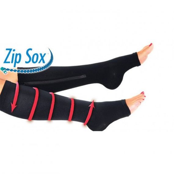 Компресійні гольфи Zip Sox, шкарпетки від варикозу Бежеві | Зображення 7