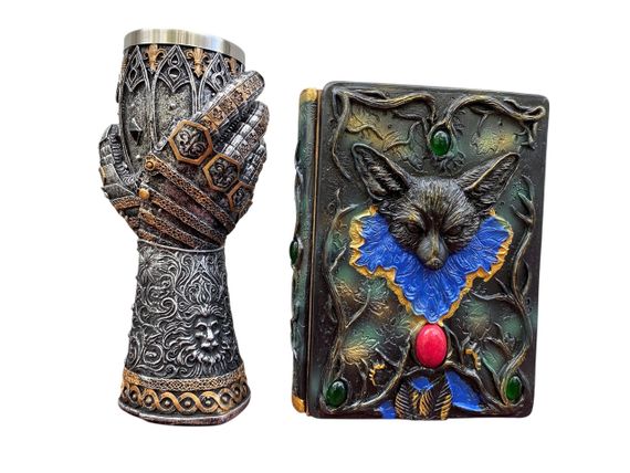 Подарунковий набір Келих 3D Рука з Левом і Блокнот 3D «Лісовий Гримуар Лиси»