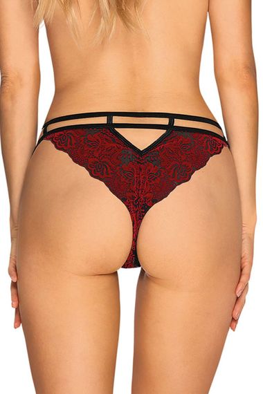 Трусики бразиліана Obsessive Sugestina Бордово-чорний L/XL | Зображення 1