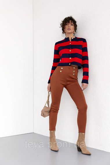 Трикотажные лосины с пуговицами цвет коричневый размер L FL_000233 | Зображення 2