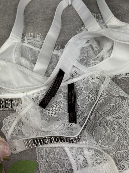 Комплект Victoria's Secret кружева без пушапа білий kk066 | Зображення 4
