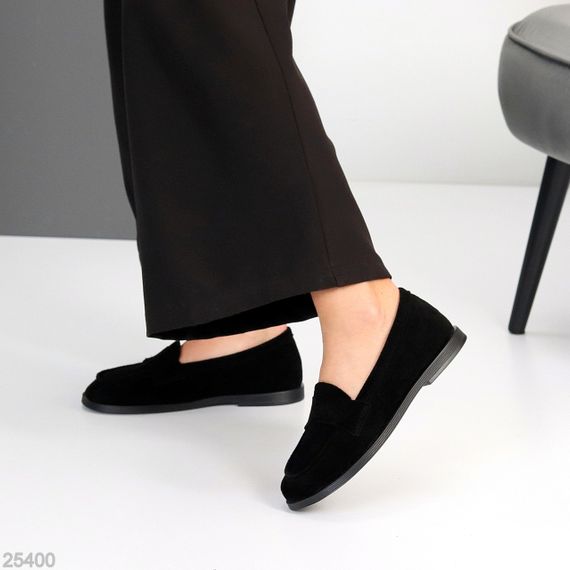 Удобные черные туфли лоферы натуральная замша в ассортименте | Зображення 5