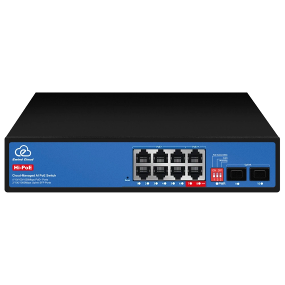 Ewind EW-ES3010FGSH-AP AI PoE Комутатор 10 портів керований хмарно