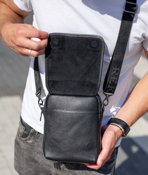 Мужская кожаная сумка-барсетка через плечо с ручкой TD-22011 | Зображення 8