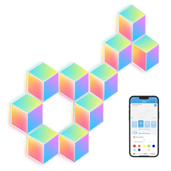 Набір настінних світильників Govee  H6066 Glide Hexa Pro LED Light Panels 10шт RGB Білий (H6066302) | Зображення 2