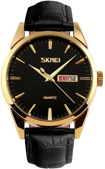 Годинник наручний чоловічий Skmei 9073GDBK-B золотистий з чорним