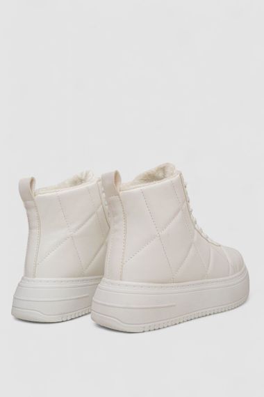 Кеди жіночі на хутрі, колір білий, 248RK09 | Зображення 3