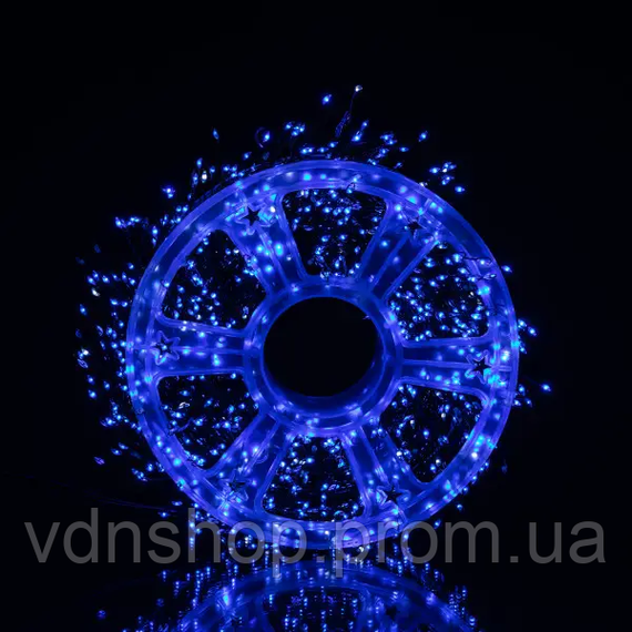 Новорічна гірлянда кімнатна роса Хвойна лапа 50 м  1500 LED зелений провід Синє сяйво D1500L50MGBL | Зображення 4