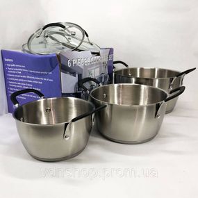 Набор кастрюль хорошего качевства 6 предметов LB-1891, Комплект металлических кастрюль TX-53