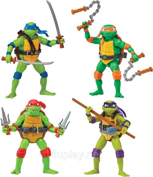 Фигурки TMNT Черепашки-ниндзя Леонардо, Микеланджело, Рафаэль, Донателло Оригинал Teenage Mutant Ninja Turtles Mutant Mayhem | Зображення 1