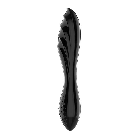 Двосторонній скляний дилдо Satisfyer Dazzling Crystal 1 Black, дуже міцний, без стопера | Зображення 2