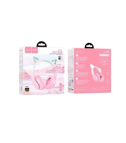 Бездротові блютус навушники з мікрофоном HOCO W42 Cat ears рожевий | Зображення 2