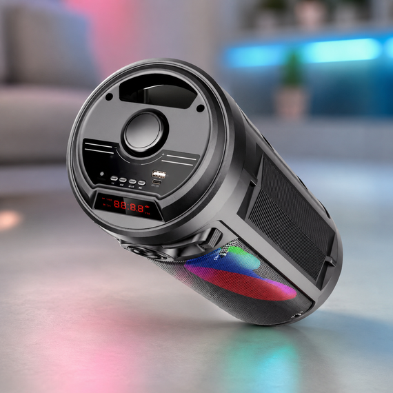 Колонка KTS-2430 Bluetooth / Акустическая система с двумя 4-дюймовыми динамиками и беспроводным микрофоном / Караоке-колонка | Зображення 3