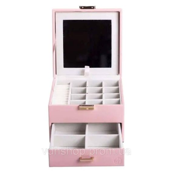 Шкатулка для украшений из эко кожи 2 яруса органайзер для ювелирных изделий HP-5-2P | Зображення 1