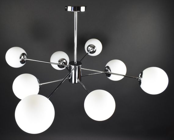 Люстра стельова на 8 лампочок 27354 Хром 40-70х105х105 см.