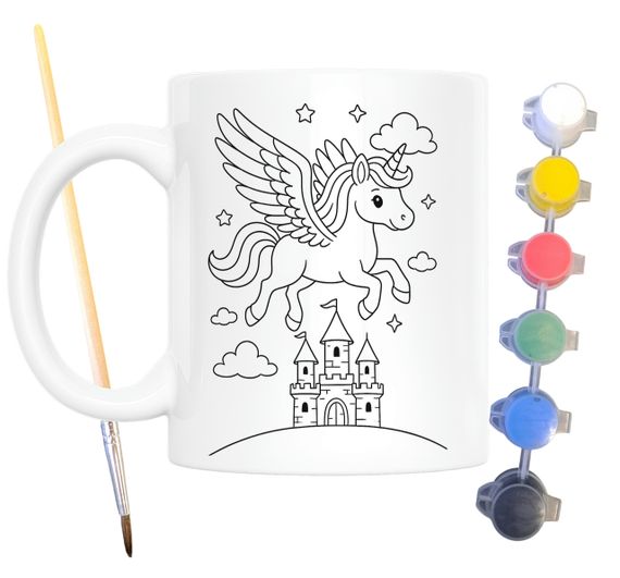 Набір для творчості кружка розмальовка Єдиноріг 330 мл біла (КР0134) | Зображення 1