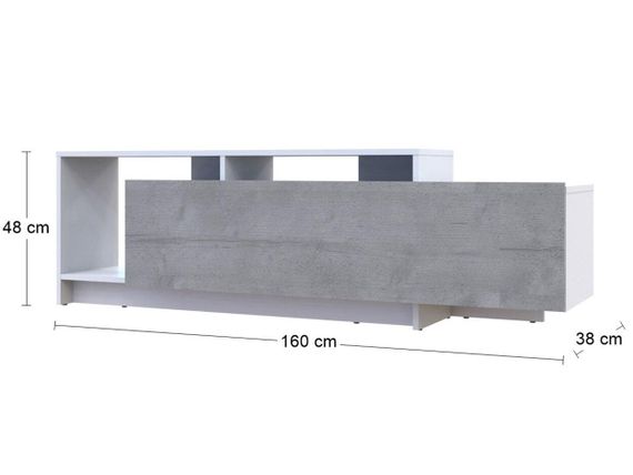 Стенка в гостинную Doros U2 160х38х48 см Белый/Бетон (DRS-011412) | Зображення 5